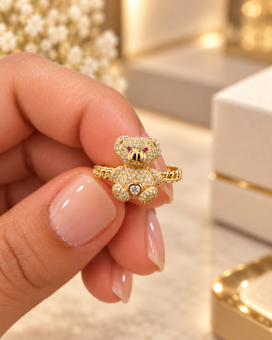 anillo de osito super lindo y solido